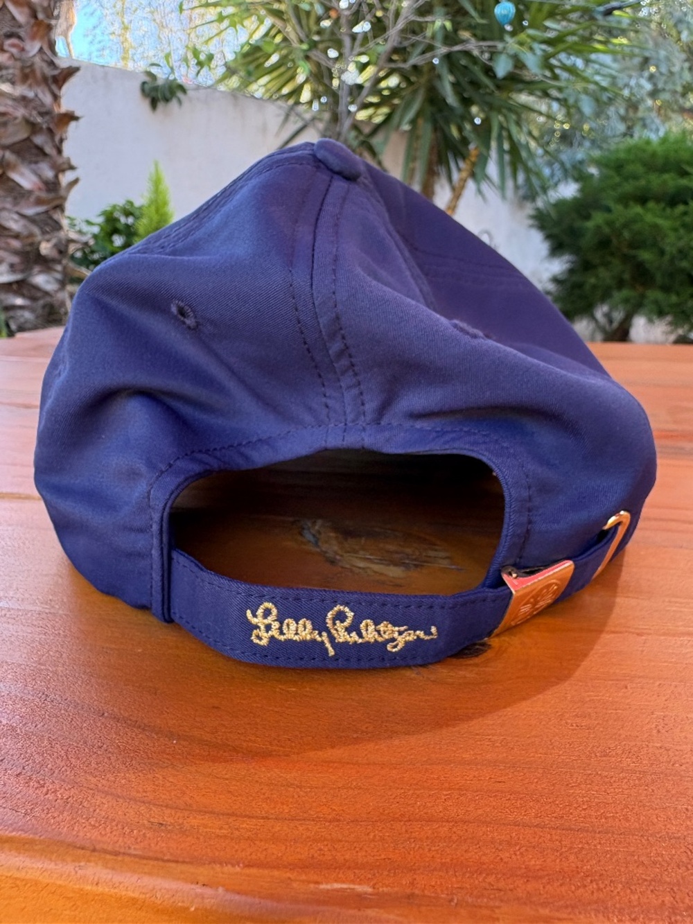 Lilly Pulitzer Run Around Cap Hat Blue Adjustable with Gold Branding - Picture 5 of 9